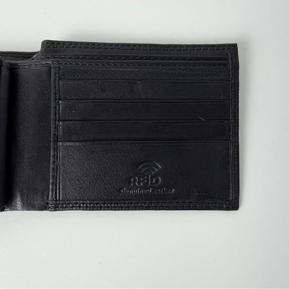 Porsche Design Black Leather Bifold Wallet RFID Blocking Crest Logo Men’s - Picture 10 of 12